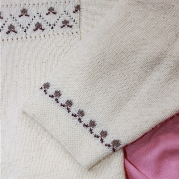 EUC Vintage Cream Wool Fair Isle Button-Up Cardigan - Picture 10 of 12